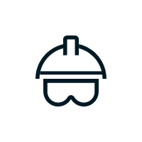 Icon eines Sicherheitshelms mit Schutzbrille