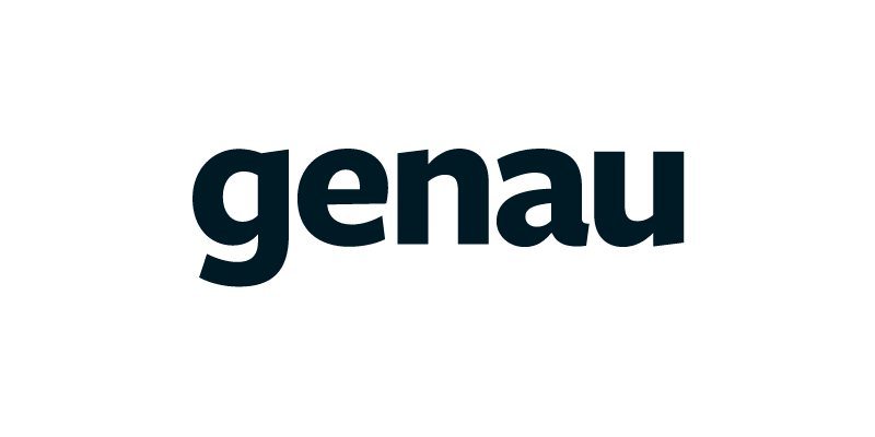 Genau Logo in dunklem Schriftzug
