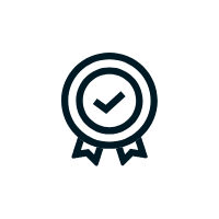 Qualitätssiegel Icon mit Häkchen