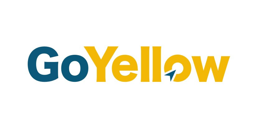 Go Yellow Logo mit Pfeil-Design