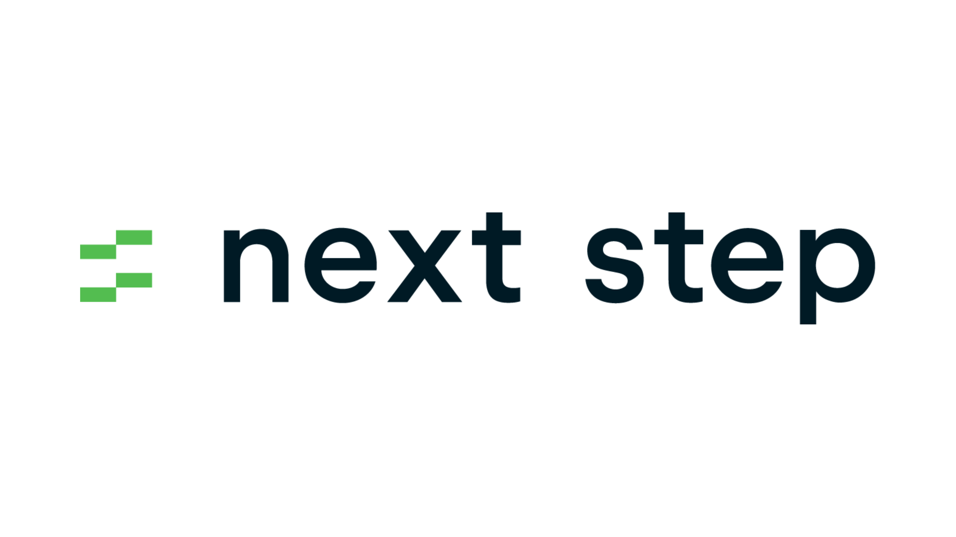 nextstep Logo in moderner Schrift auf weißem Hintergrund