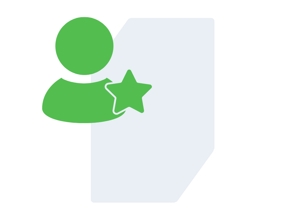 Icon für Kundenbewertungen Slider mit Person und Stern