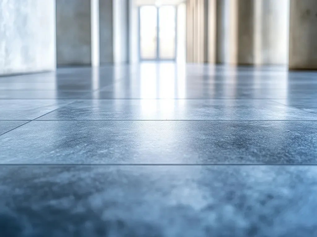 Professionelle Fliesenverlegung in einem modernen Innenraum mit glänzenden Bodenfliesen