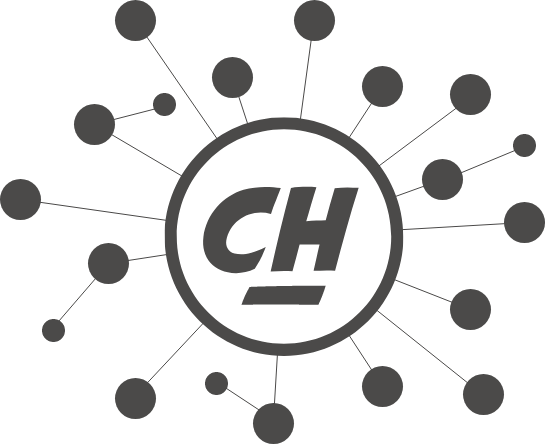 CH Netzwerk Symbol mit verbundenen Knotenpunkten