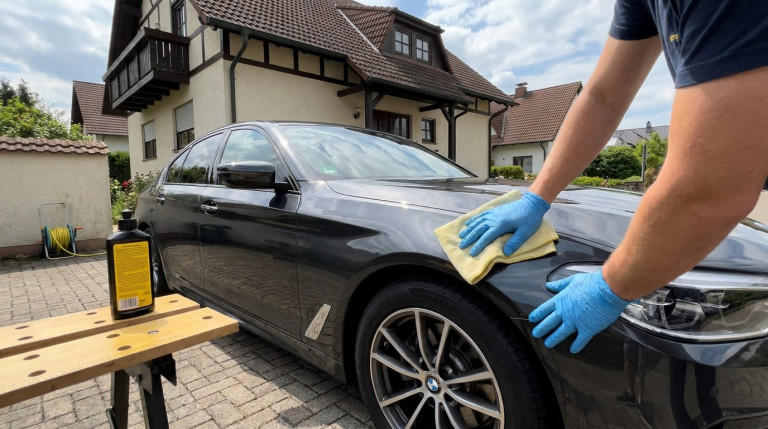 Fahrzeugaufbereitung mit Poliertuch