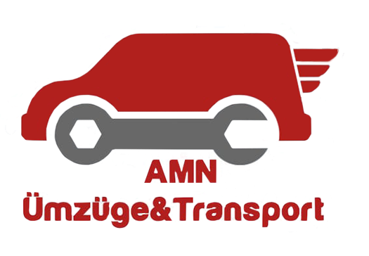 AMN Umzüge & Transporte Logo mit rotem Auto und Schraubenschlüssel