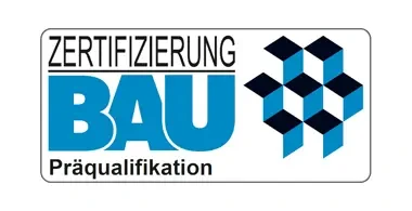 Logo der Zertifizierung Bau Präqualifikation für Bauunternehmen