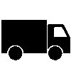 Symbol einer Lieferung oder eines Lieferwagens, schlichtes Icon