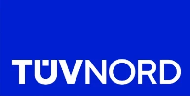 TÜV NORD Logo auf blauem Hintergrund