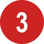 Icon Nummer 3 in rotem Kreis