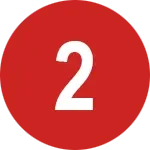 Icon Nummer 2 in rotem Kreis