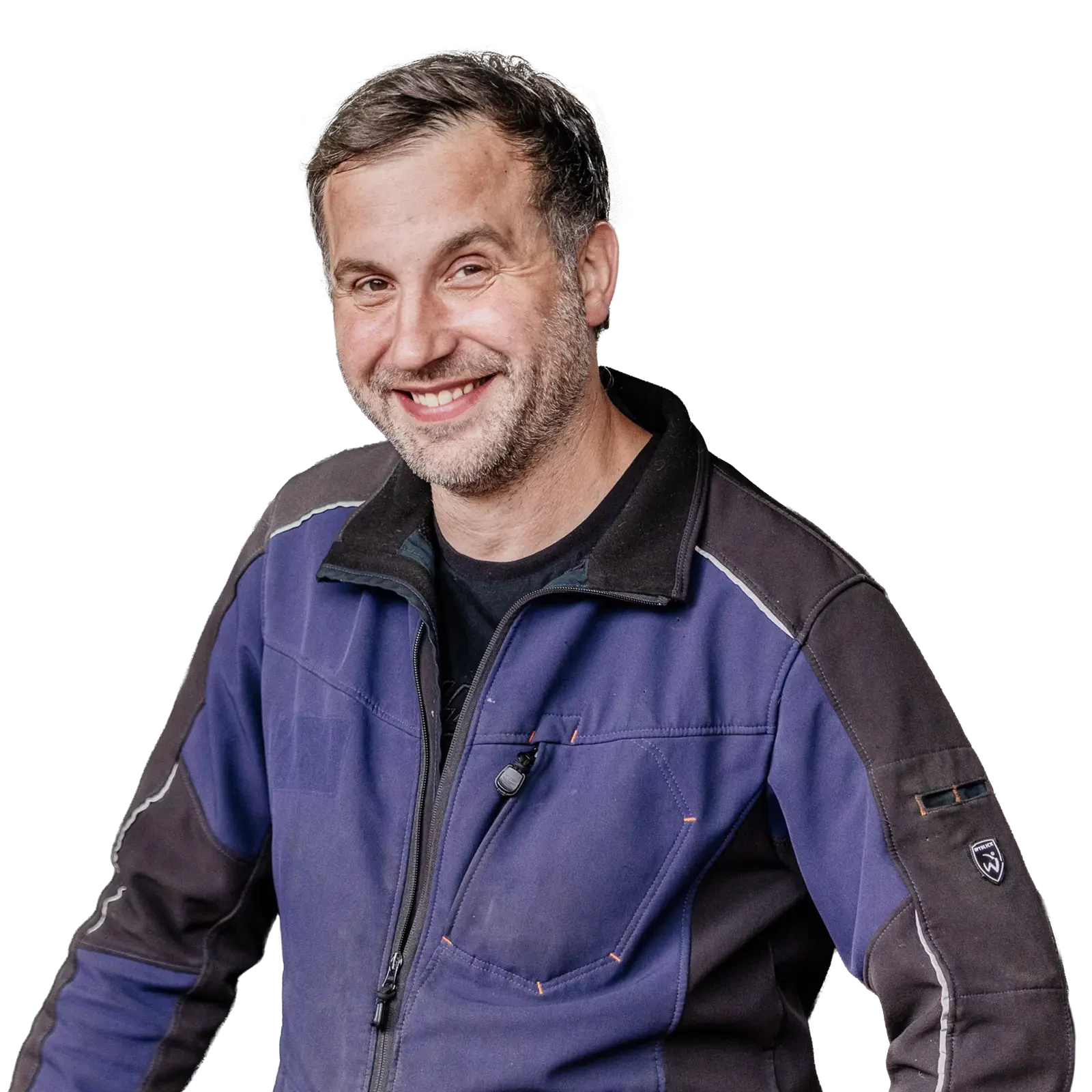 Portraitfoto von Steiner in Arbeitskleidung Portrait von Steiner in Arbeitskleidung