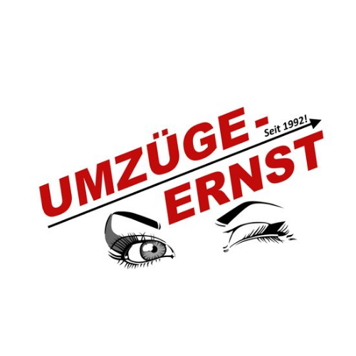 Logo von Umzüge Ernst mit Schriftzug 'Seit 1992' und gezeichneten Augen