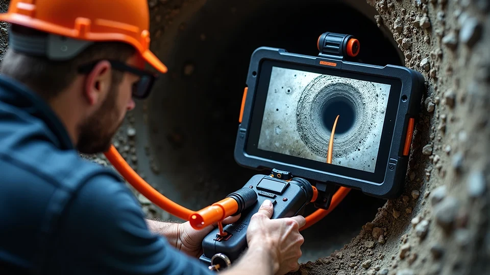 Mobile TV-Kamerauntersuchung eines Rohres mit moderner Inspektionstechnik