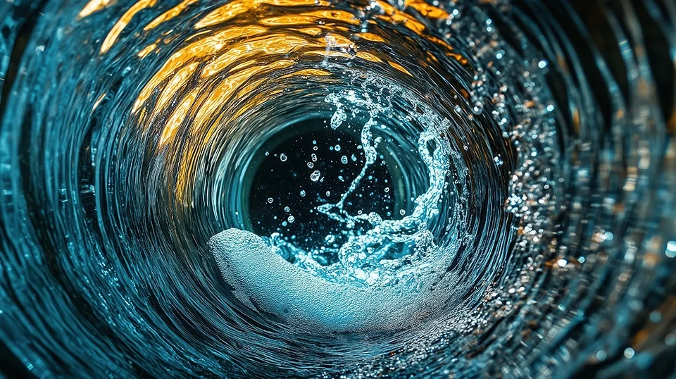 Headerbild Kontakt mobil – abstrakte Wasserwirbel und Spritzer