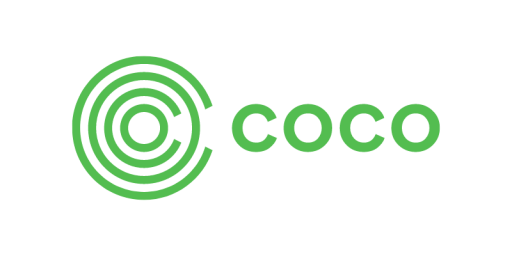 Logo von COCO in grün, modernes Markenzeichen