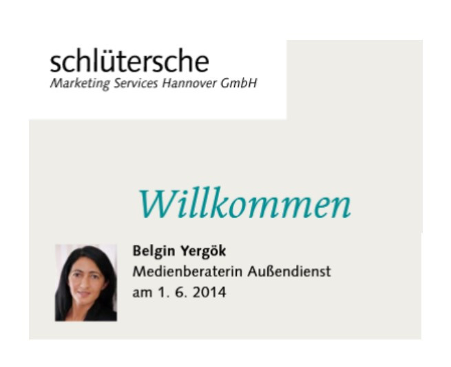 Willkommensbild von Belgin Yergök, Medienberaterin Außendienst bei Schlütersche Marketing Services Hannover GmbH