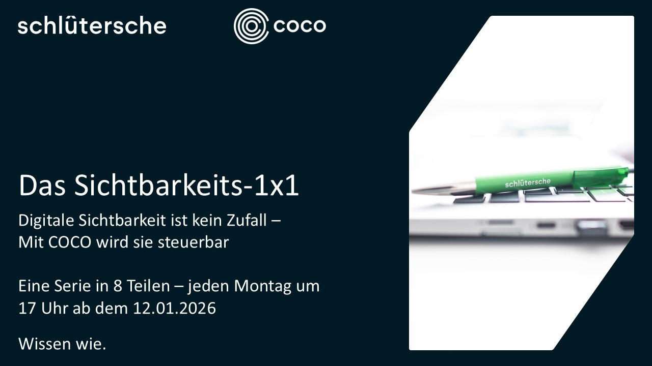 Serie 2026 Startseite – Ankündigung der coco Sichtbarkeits-1x1 Reihe mit Start am 12.01.2026