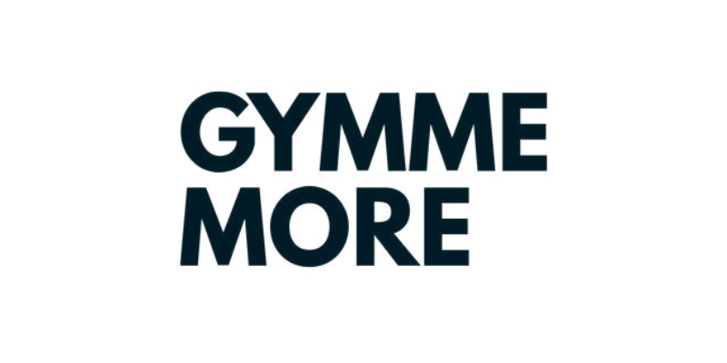 Logo von GymMeMore in dunkler Schrift auf transparentem Hintergrund