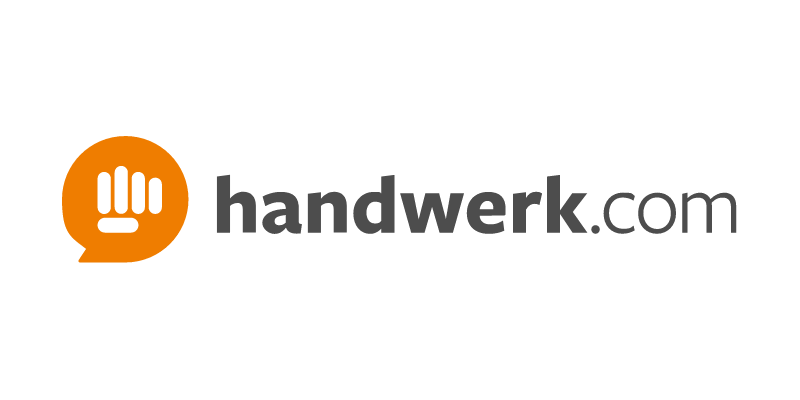 Logo von handwerk.com in schwarzer Schrift auf weißem Hintergrund