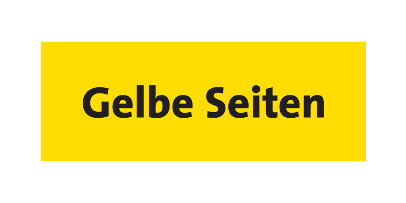 Logo der Gelbe Seiten auf gelbem Hintergrund