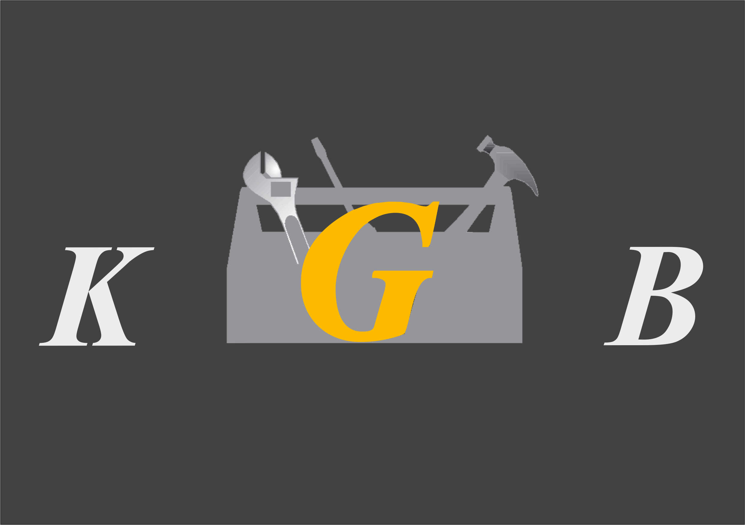 gorges m Hintergrund mit Werkzeugkasten und gelbem G auf dunklem Hintergrund