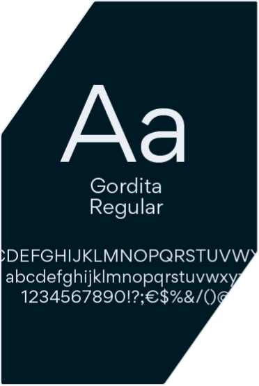 Beispiel der Schriftart Gordita Regular mit Groß- und Kleinbuchstaben sowie Zahlen und Sonderzeichen, verwendet auf der Startseite von sc-brandbase.