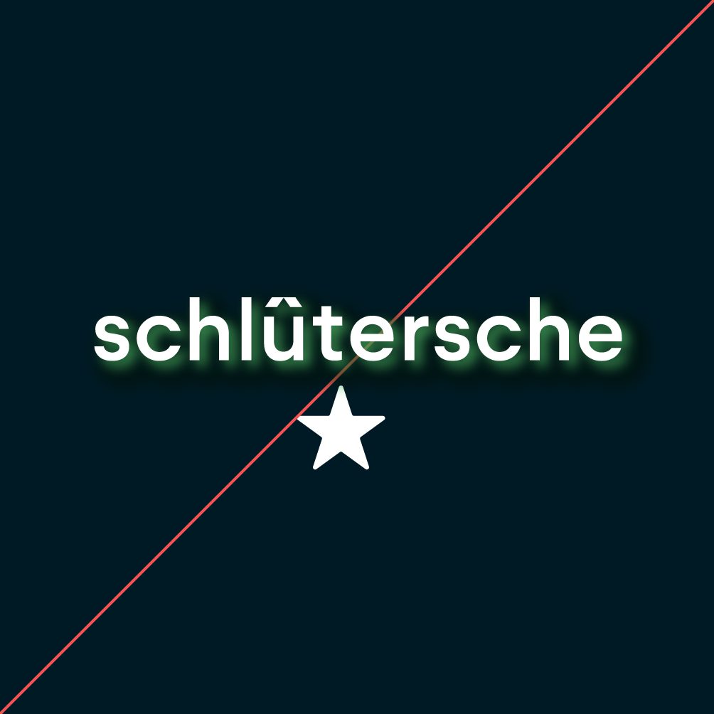 Schlütersche Logo mit Stern und diagonaler Linie