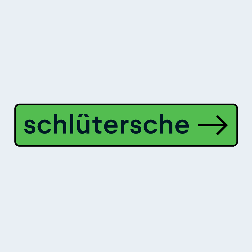 Schlütersche Logo mit grüner Signaletik und Schutzzone, Ausnahme 3