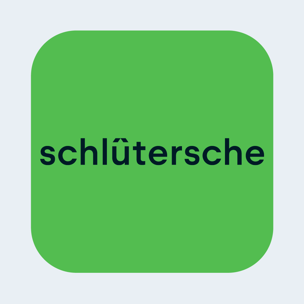 Schlütersche Logo App Icon mit Schutzzone auf grünem Hintergrund