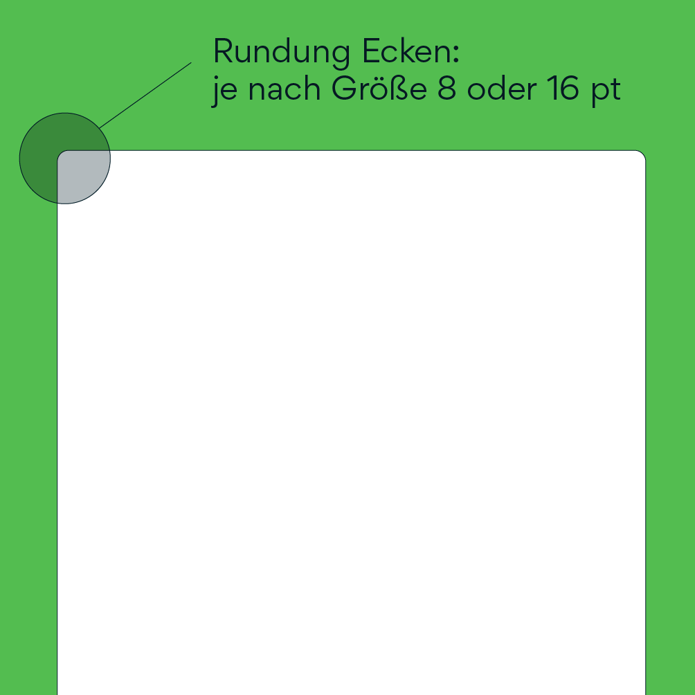 SC Brandbase Formensprache – Beispiel für abgerundete Bildecken mit 8 oder 16 pt Radius