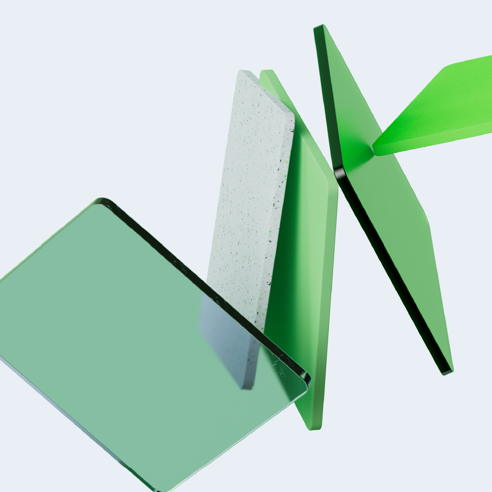 SC Brandbase Formensprache Keyvisual in Grün und Weiß, abstrakte geometrische Formen