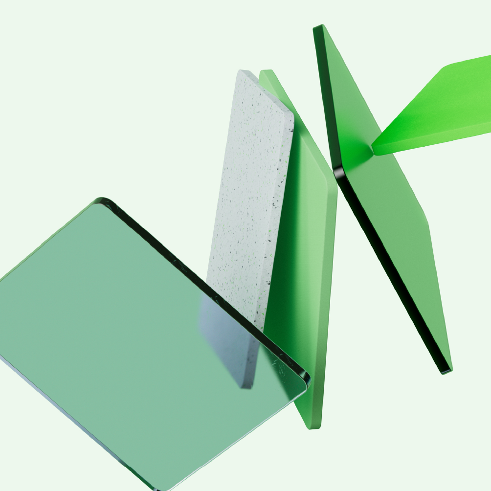 SC Brandbase Formensprache Keyvisual in Grün und Weiß, abstrakte geometrische Formen