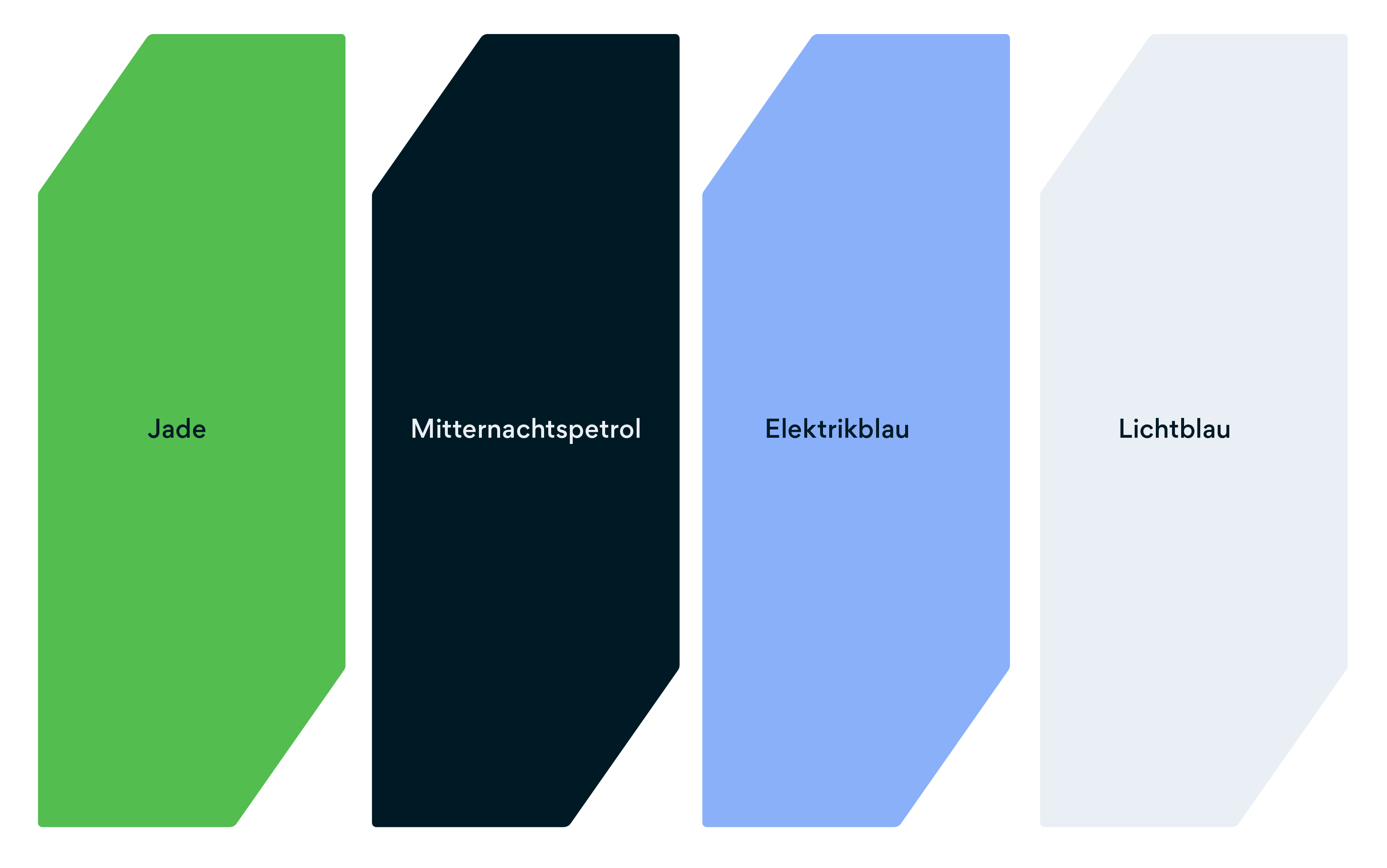 SC Brandbase Farbwelt Übersicht mit Mitternachtspetrol und Elektrikblau Farbtönen