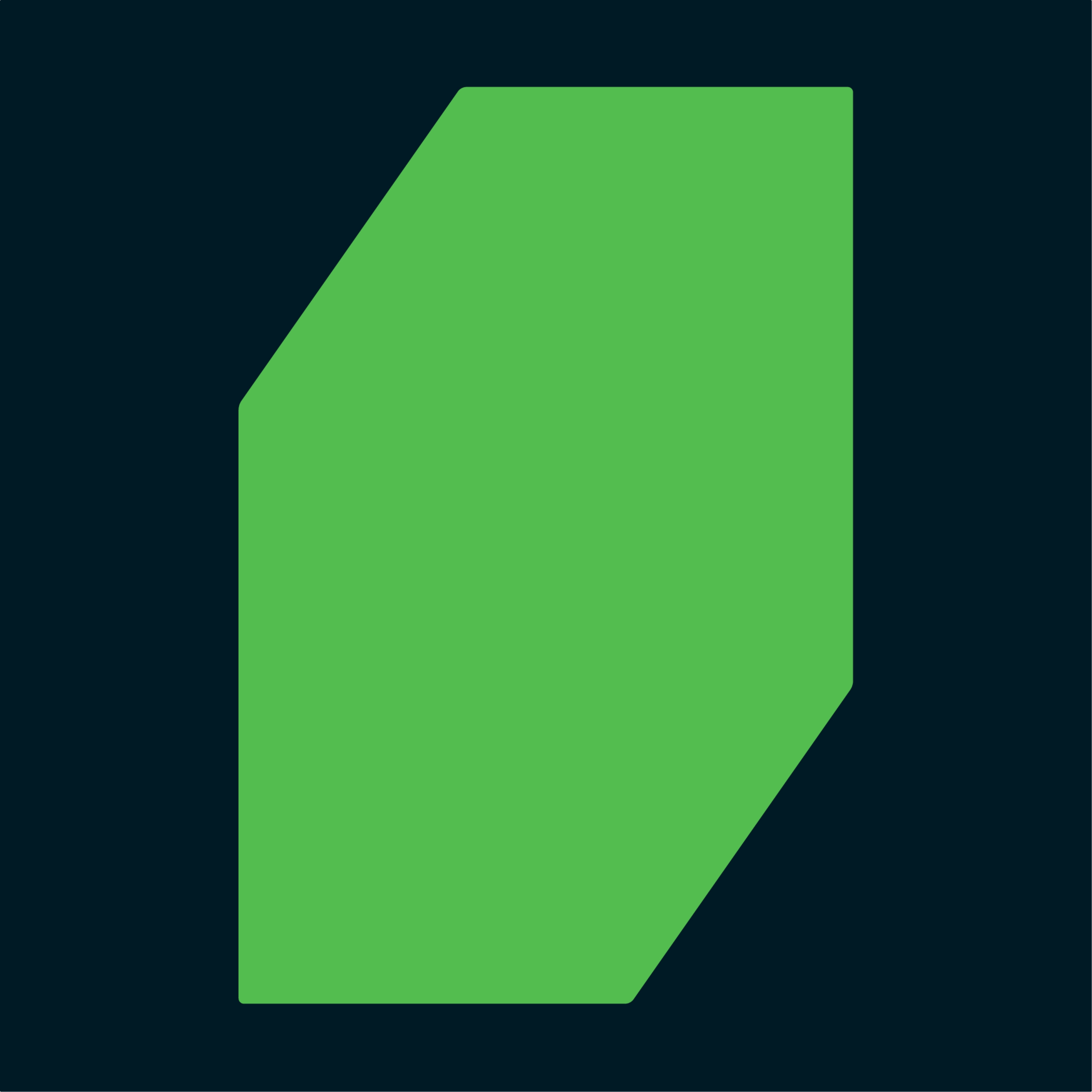 Co-Branding Werbepartner Formensprache – grüne geometrische Form auf dunklem Hintergrund