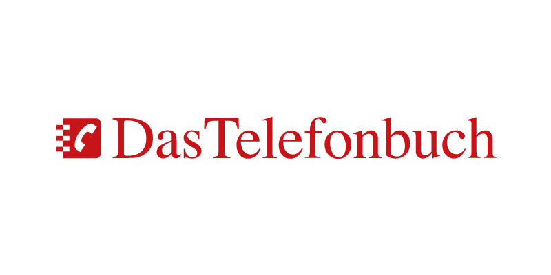 Logo von Das Telefonbuch in Rot auf weißem Hintergrund