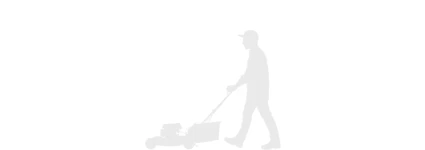 Illustration einer Person, die einen Rasenmäher schiebt, mobile Ansicht