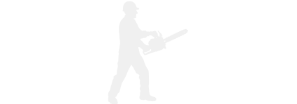 Silhouette eines Arbeiters mit Motorsäge, Illustration