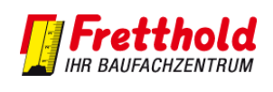 Screenshot vom Logo mit rotem Schriftzug und Text Baufachzentrum
