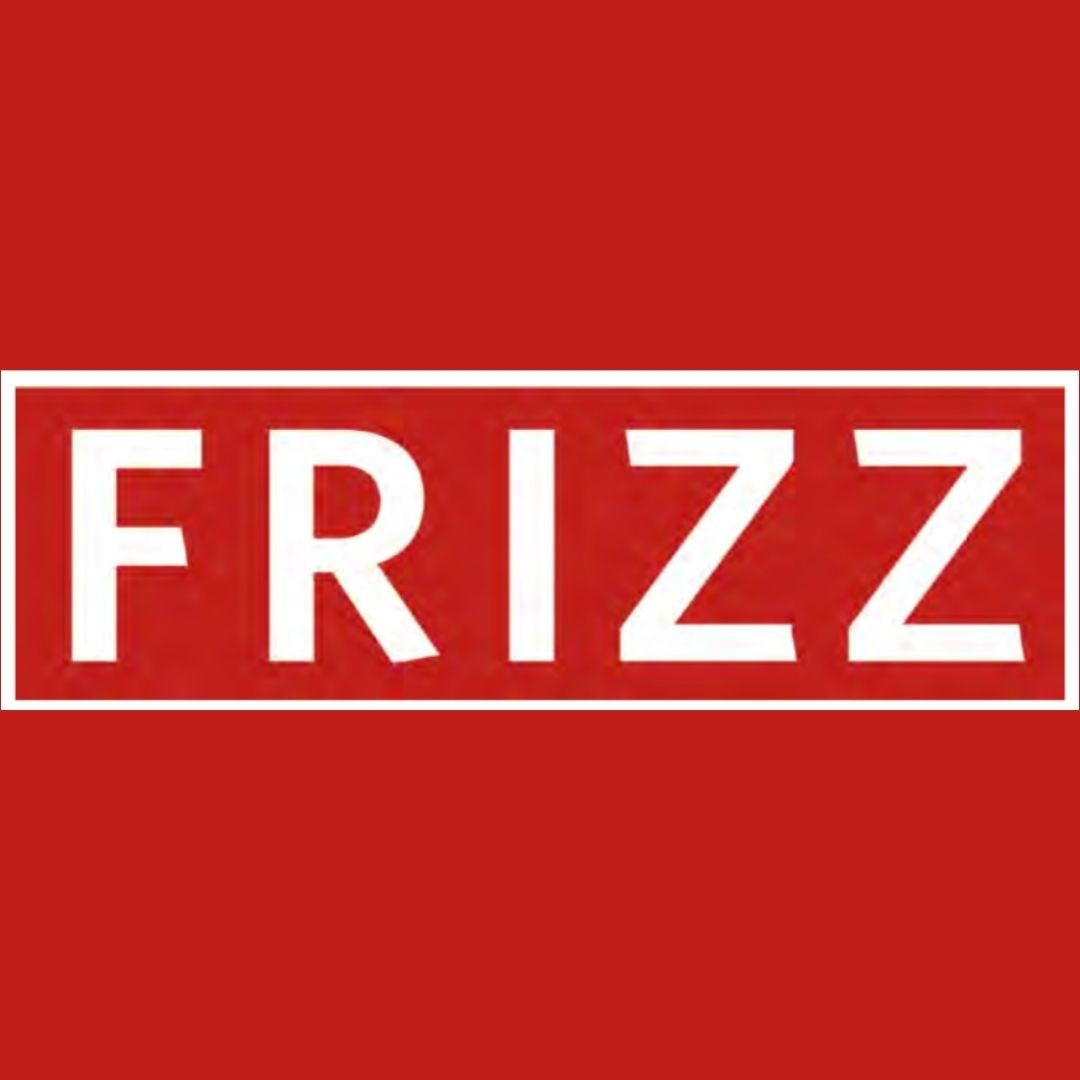 FRIZZ Logo auf rotem Hintergrund