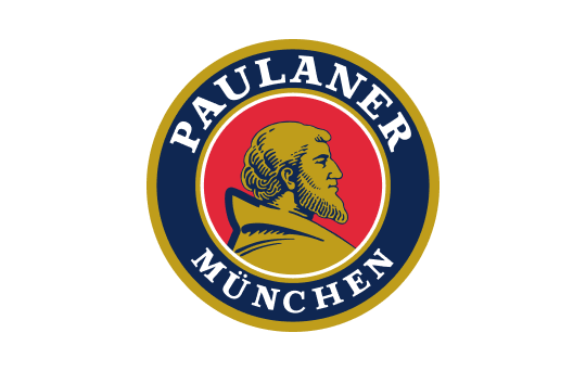 Paulaner München Logo auf schwarzem Hintergrund