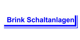 Logo von Brink Schaltanlagen in blauer Schrift mit Unterstreichung