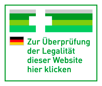 Link zum Versandhandels-Register zur Überprüfung der Legalität dieser Website