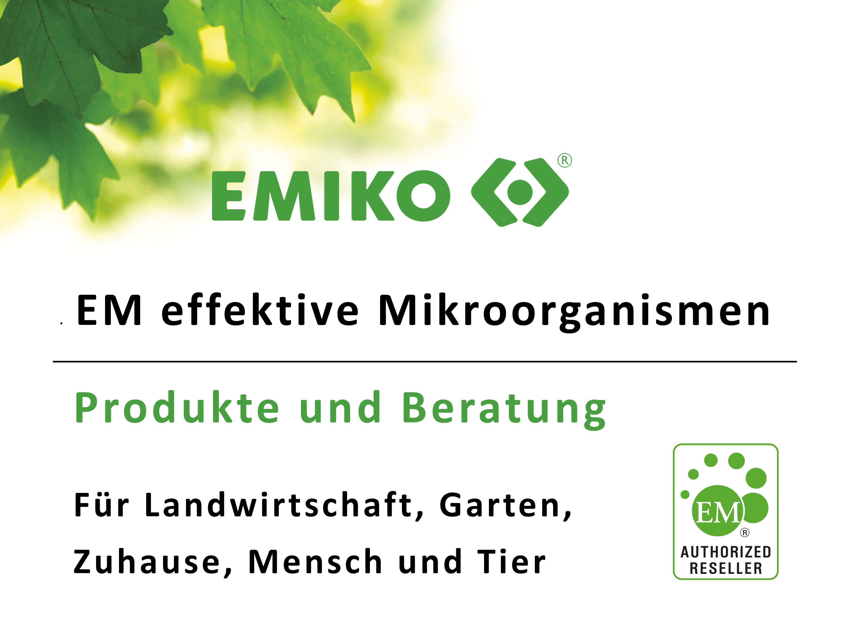 EMIKO Reseller Farmperfekt – Produkte und Beratung für effektive Mikroorganismen in Landwirtschaft, Garten, Haushalt, Mensch und Tier