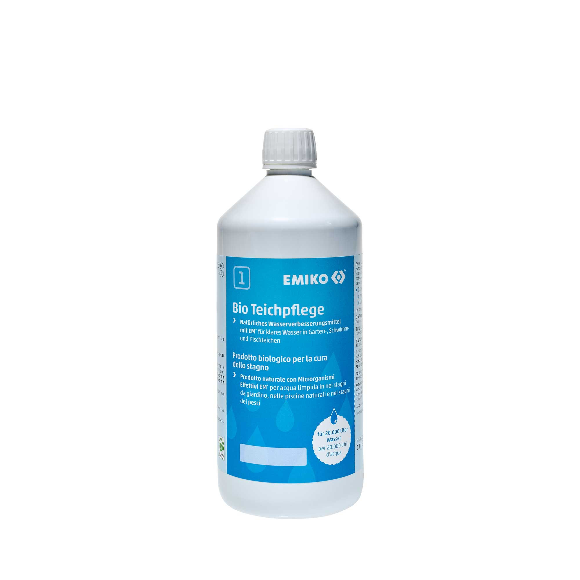 EMIKO Bio Teichpflege Flasche – biologisches Wasserpflegemittel für Teiche