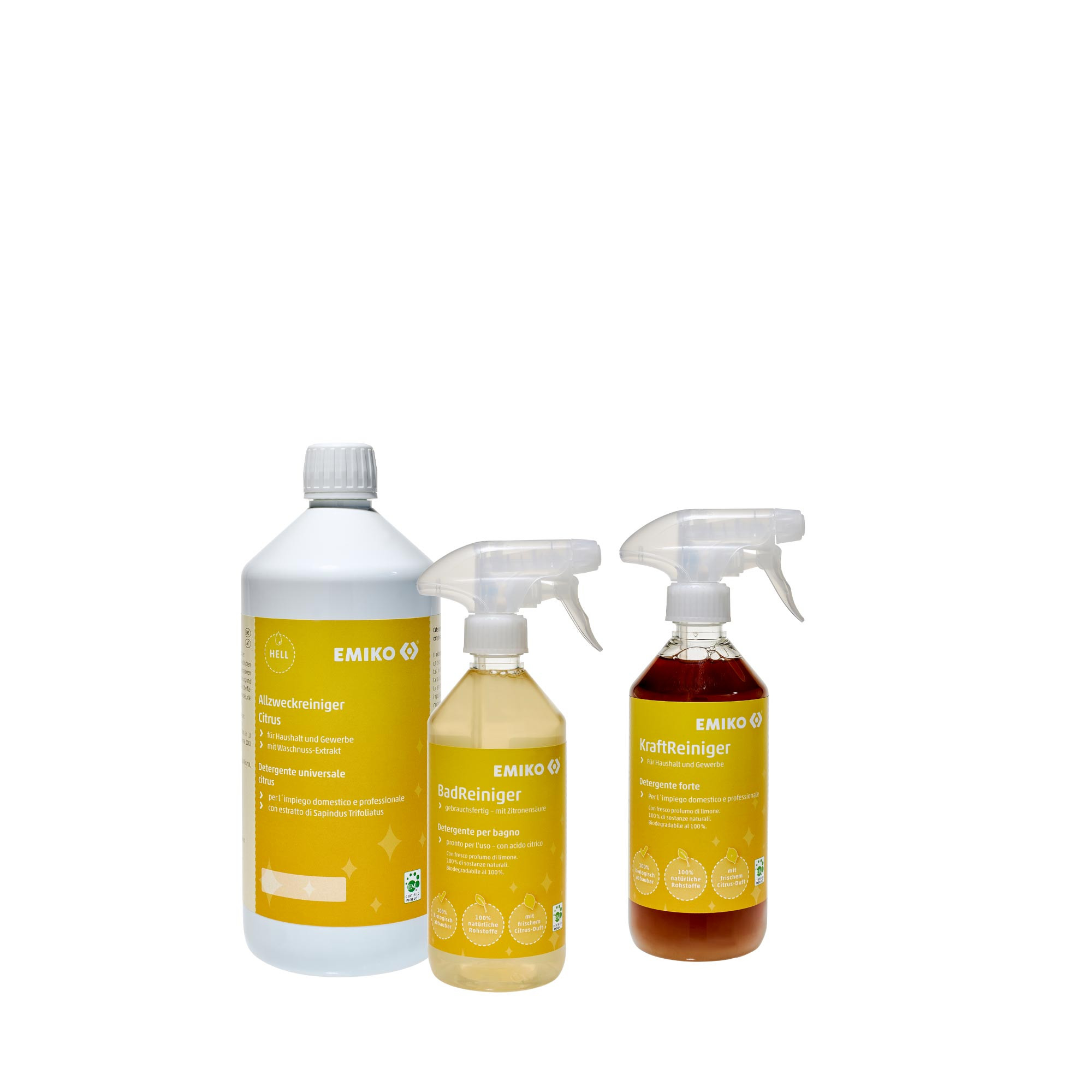 EMIKO Reinigungsprodukte: Allzweckreiniger, Badreiniger und Kraftreiniger für rundum saubere Ergebnisse