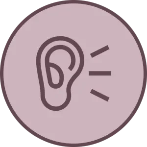 Icon Hören – Symbol eines Ohres als Hörsymbol