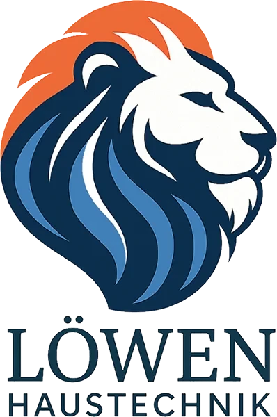 Logo mit Löwenkopf in Blau und Orange, darunter der Schriftzug LÖWEN