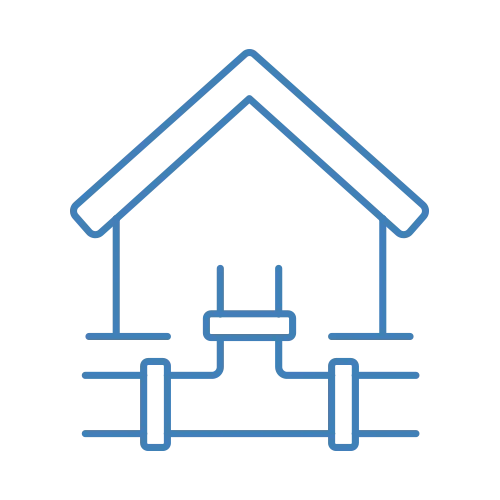 Icon zur Optimierung von Heizungs- und Wassersystemen in Gebäuden